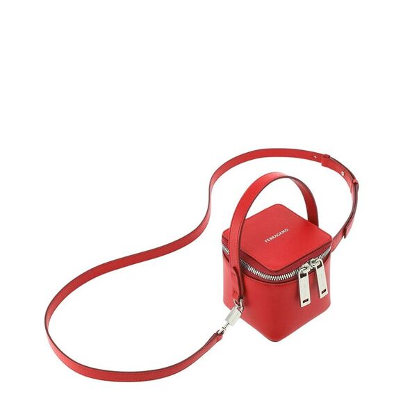 Ferragamo Leather Vanity Case, Red
